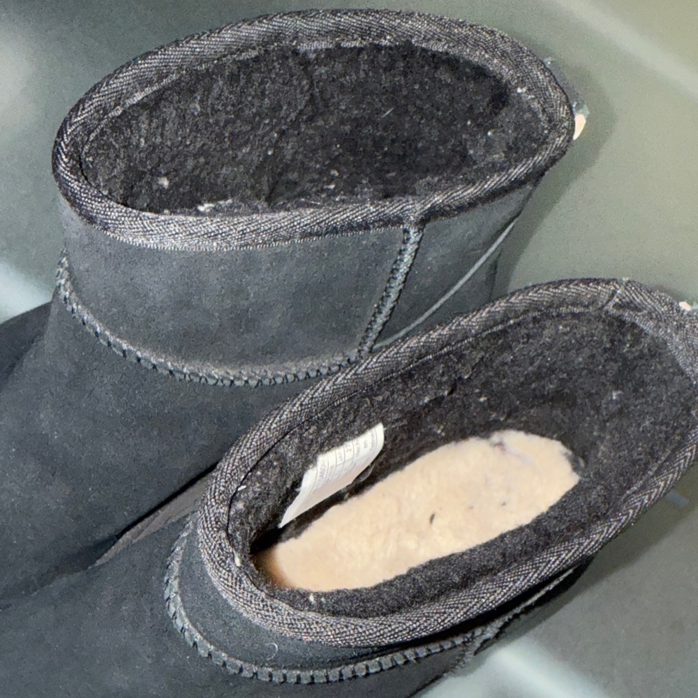 UGG Woman’s classic Femme Wedge Hidden Platform Suede Midnight Ankle Boots - Picture 7 of 9